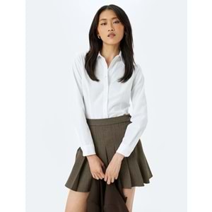 Uzun Kollu Klasik Yaka Slim Fit Gömlek 5SAK60037UW - KOTON - BEYAZ - 44