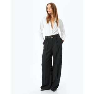 Uzun Kollu Slim Fit Klasik Poplin Gömlek 5SAK60043UW - KOTON - BEYAZ - 42