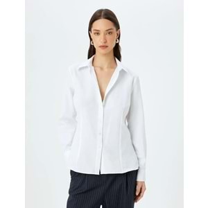 Uzun Kollu Klasik Yaka Poplin Gömlek 5SAK60050UW