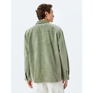 Düğmeli Pamuklu Uzun Kollu Gömlek Ceket 5WAM50005HW