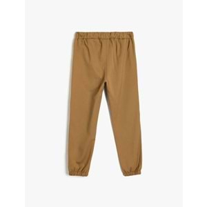 Standart Bel Cepli Düğme Detaylı Basic Jogger Pantolon 5SKB40058TW - KOTON - DEVE TÜYÜ - 11-12 YAŞ