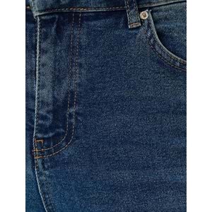 İspanyol Paça Normal Bel Crop Kot Pantolon Dar Kalıp 5SAL40030MD - KOTON - ORTA İNDİGO - 27/32