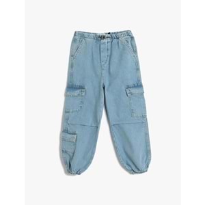Kız Çocuk Jogger Kot Pantolon 5SKG40023AD - KOTON - AÇIK İNDİGO - 9-10 YAŞ
