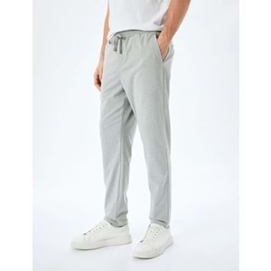 Slim Fit Viskon Karışımlı Beli Bağcıklı Pantolon 5SAM40031HW