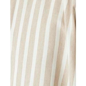 Çizgili Uzun Kollu Düğmeli Yaka Slim Fit Gömlek 5SAM60023HW