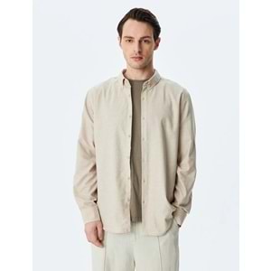 Düğmeli Yaka Klasik Slim Fit Gömlek 5SAM60054HW
