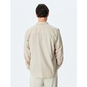 Düğmeli Yaka Klasik Slim Fit Gömlek 5SAM60054HW