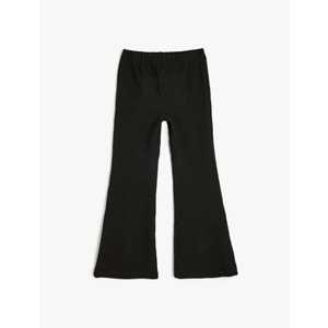 Kız Çocuk İspanyol Paça Pantolon 5SKG40035AK - KOTON - SİYAH - 5-6 YAŞ