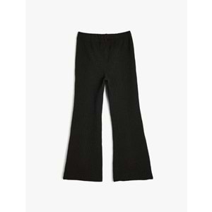 Kız Çocuk İspanyol Paça Pantolon 5SKG40035AK - KOTON - SİYAH - 5-6 YAŞ