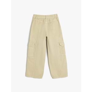 Kız Çocuk Kargo Pantolon 5SKG40051AD - KOTON - BEJ - 5-6 YAŞ