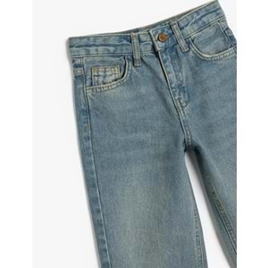 Kız Çocuk Kot Pantolon Düz Paça 5SKG40055AD - KOTON - ORTA İNDİGO - 5-6 YAŞ