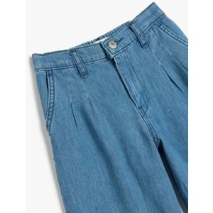 Kız Çocuk Geniş Paça Kot Pantolon 5SKG40060AD - KOTON - ORTA İNDİGO - 5-6 YAŞ