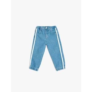 Kız Bebek Jogger Pantolon Şerit Detaylı Pamuklu 5SMG40010AD - KOTON - AÇIK İNDİGO - 3-4 YAŞ