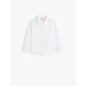 Erkek Bebek Basic Gömlek Uzun Kollu Düğmeli Pamuklu 5SMB60042TW