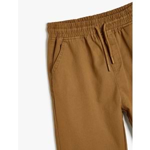 Erkek Çocuk Beli Bağlamalı Pamuklu Jogger Pantolon 5SKB40053TW - KOTON - DEVE TÜYÜ - 9-10 YAŞ