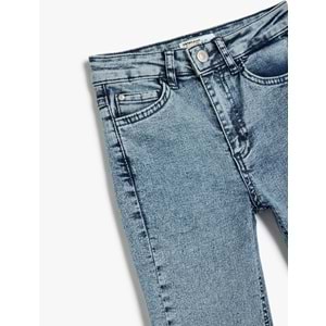 Erkek Çocuk Ayarlanabilir Lastikli Pantolon 5SKB40016TD - KOTON - AÇIK İNDİGO - 11-12 YAŞ
