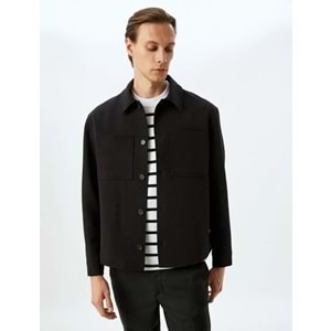 Uzun Kollu Cep Detaylı Gömlek Ceket 5SKT30005HW