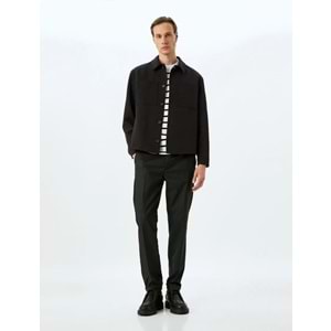 Uzun Kollu Cep Detaylı Gömlek Ceket 5SKT30005HW