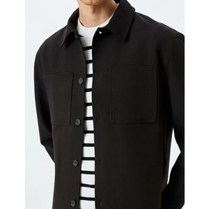 Uzun Kollu Cep Detaylı Gömlek Ceket 5SKT30005HW