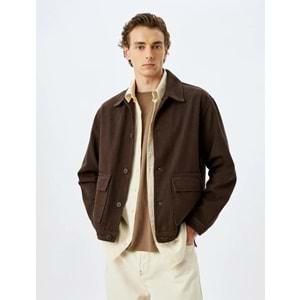 Düğmeli Kanvas Kumaş Pamuklu Gömlek Ceket 5SAM50002HW