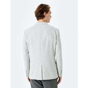 Slim Fit Pamuk Karışımlı Mono Yaka Blazer Ceket 5SAM50004HK - KOTON - GRİ - 50