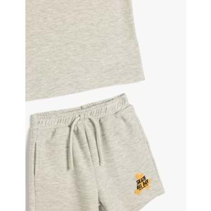 Erkek Bebek Baskı Detaylı 2'li Şort Atlet Takımı 5SMB10017TK - KOTON - GRİ - 18-24 AY