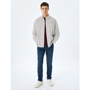 Normal Bel Pamuklu Slim Fit Denim Pantolon - Brad Jean 5SAM40036ND