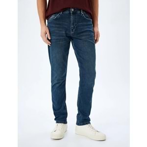 Normal Bel Pamuklu Slim Fit Denim Pantolon - Brad Jean 5SAM40036ND