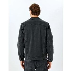 Kapaklı Cep Detaylı Düğmeli Pamuklu Klasik Jean Ceket 5SAM50003ND