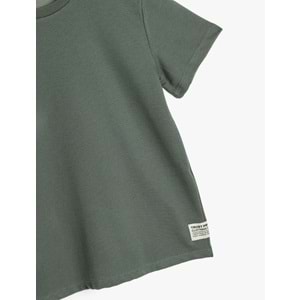 Erkek Çocuk Pamuklu Kısa Kollu Oversize Basic Tişört 5SKB10010TK - KOTON - YEŞİL - 7-8 YAŞ