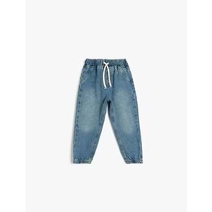 Erkek Bebek Beli Bağcıklı Pamuklu Jogger Pantolon 5SMB40003TD