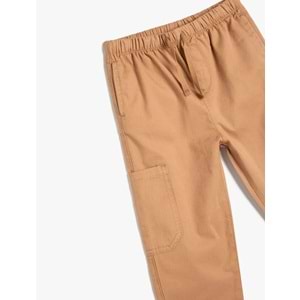Erkek Bebek Pamuklu Beli Lastikli Cep Detaylı Pantolon 5SMB40026TW - KOTON - PEMBE - 24-36 AY