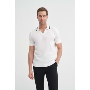 CAZ 3037 POLO YK. TRİKO T-SHIRT - CAZADOR - BEYAZ - XXL