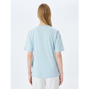 Kolej Baskılı Bisiklet Yaka Tişört 5SAL10169IK