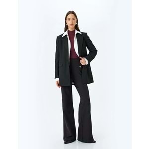 Yüksek Bel Geniş Paça Kumaş Pantolon 5SAK40059UW - KOTON - SİYAH - 40