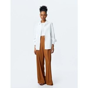 Viskon Palazzo Pantolon 5SAK40140UW - KOTON - KAHVERENGİ - 48