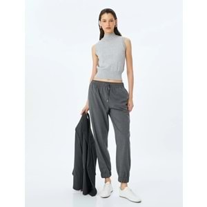 Beli Bağlamalı Cepli Jogger Pantolon 5SAK40200PW - KOTON - ANTRASİT - 36