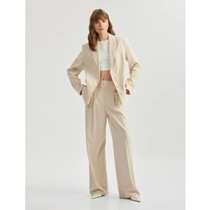 Geniş Paça Kumaş Pantolon 5SAK40219UW - KOTON - BEJ - 40