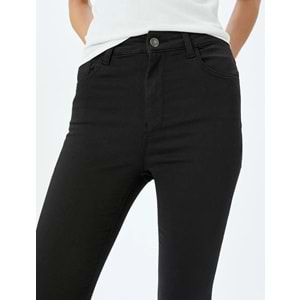 Yüksek Bel Skinny Fit Dar Paça Düğmeli Kot Pantolon 5SAL40002MW