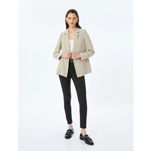 Yüksek Bel Skinny Fit Dar Paça Düğmeli Kot Pantolon 5SAL40002MW