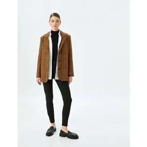 Yüksek Bel Dar Paça Skinny Fit Toparlayıcı Kot Pantolon 5SAL40033MD - KOTON - SİYAH - 34/32