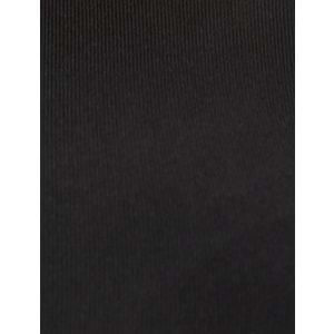 Korse Detaylı Crop Fitilli Tişört 5SAK50006EK - KOTON - SİYAH - M