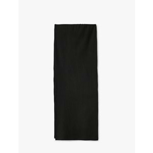 Yırtmaç Detaylı Beli Lastikli Slim Fit Uzun Kalem Etek 5SAL70019IK - KOTON - SİYAH - S
