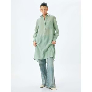 Uzun Oversize Tunik 5SAK60170UW - KOTON - YEŞİL - 34