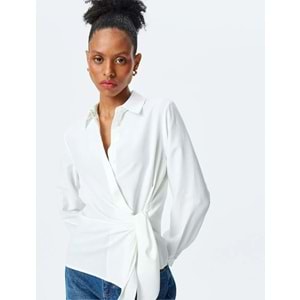 Uzun Kollu Kruvaze Gömlek 5SAK60219UW