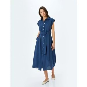 Midi Boy Gömlek Elbise 5SAK80062UW