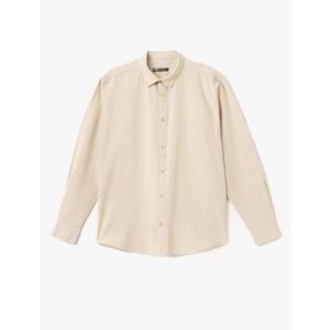 Düğmeli Uzun Kollu Klasik Gömlek 5SAM60013HW