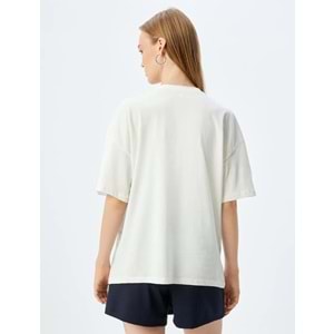 Oversize Tişört Kolej Baskılı 5SAL10023IK