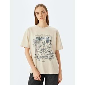 Bisiklet Yaka Oversize Tişört 5SAL10076IK