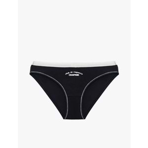 Pamuklu Baskılı Brief Kadın Külot 5SLK30031MK - KOTON - LACİVERT - S